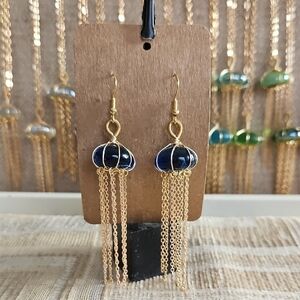 Blue Glass Jellyfish Earrings